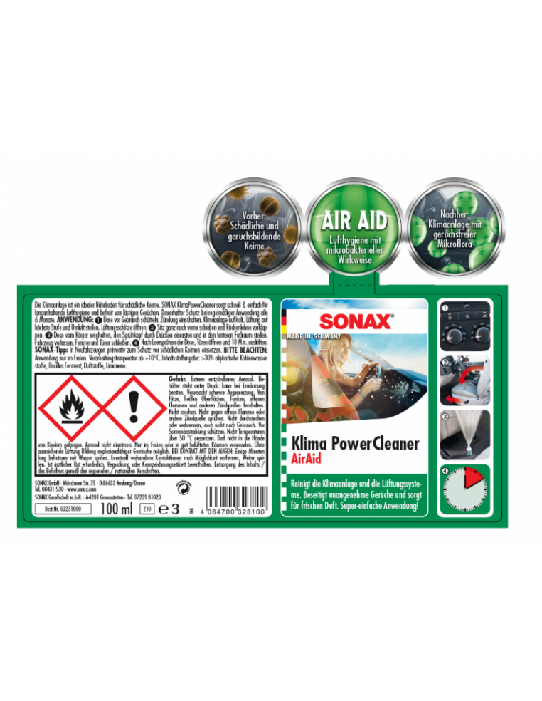Sonax Klima PowerCleaner Air Aid – Autoteile Seyffarth GmbH & Co KG