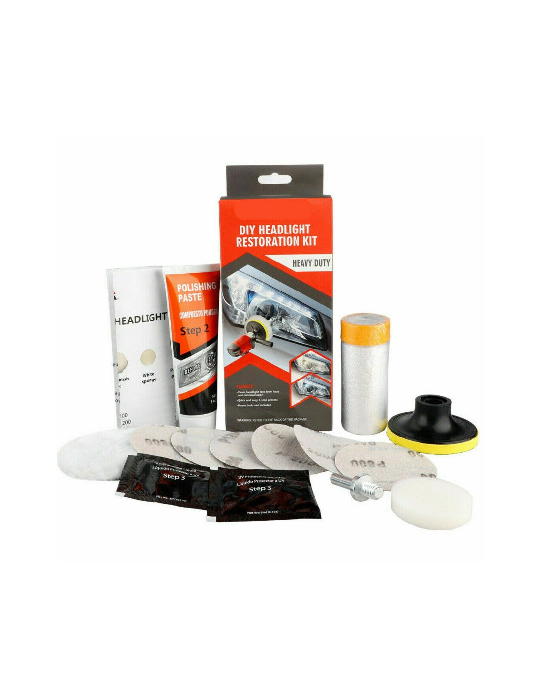 Visbella Automotive Headlight Polish Restoration Kit Headlight